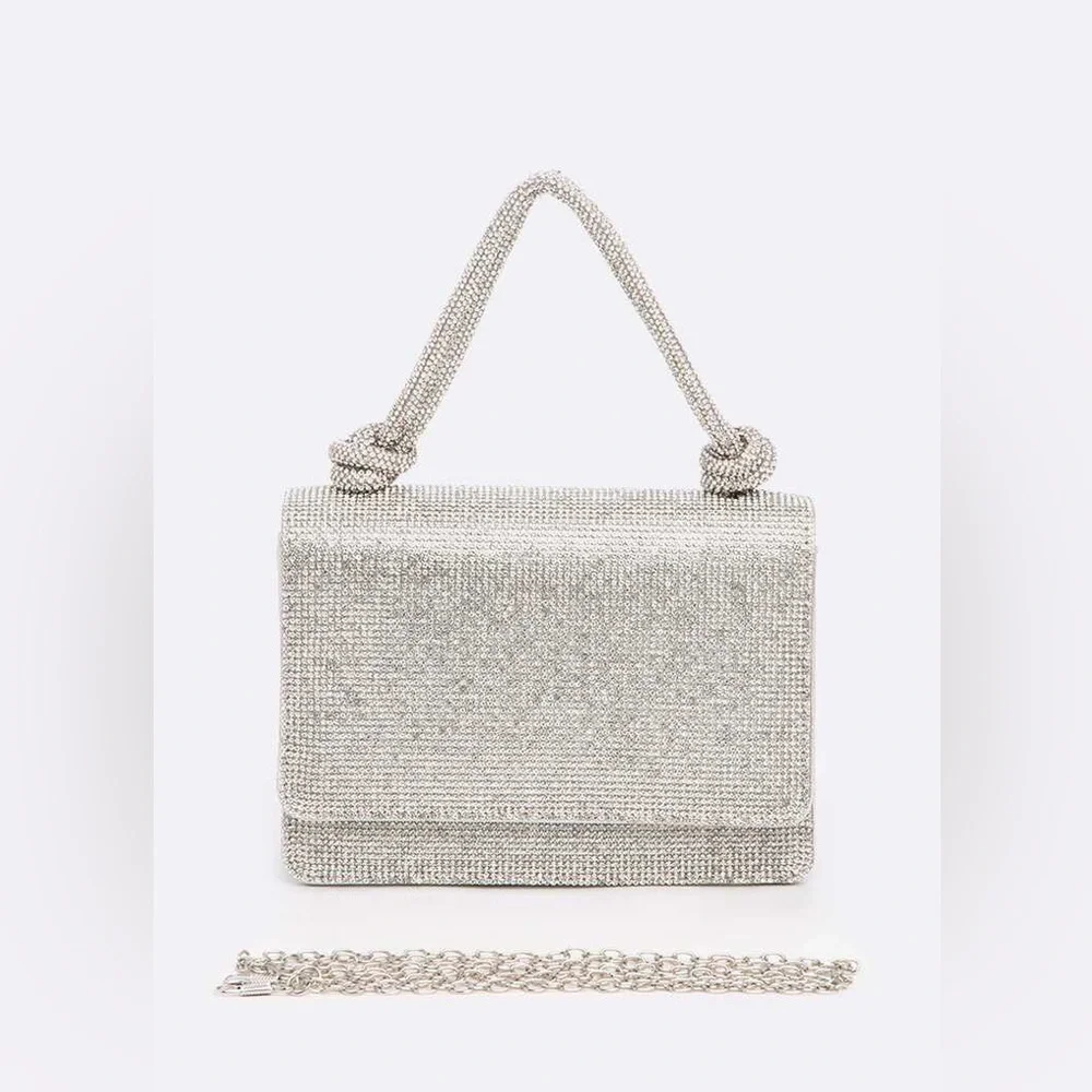 New Gorgeous Evening Prom Rhinestone Top Handle Bag